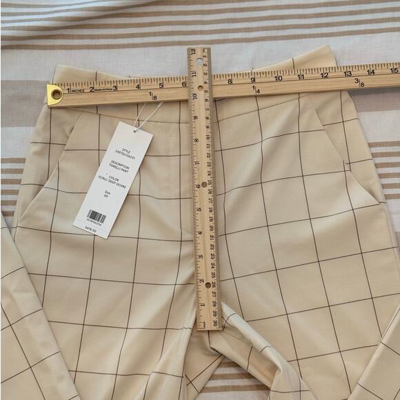 Veronica Beard *NWT ($478) | Ecru & brown window pane Tonelli pants | size 00 - Picture 5 of 11